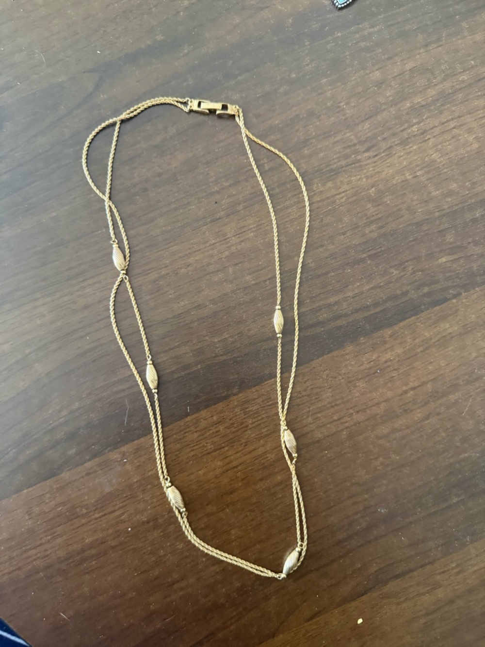 Gold-Tone Multi-Strand Bead Accent Necklace
